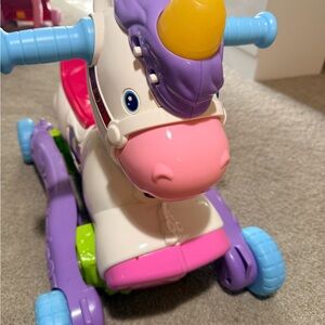 Colorful Unicorn Ride-On Toy